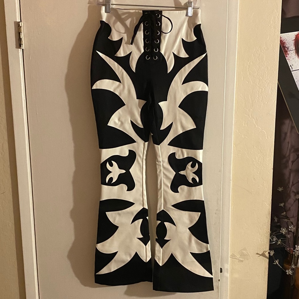Dolls Kill Rogue Rider Lace-Up Flares